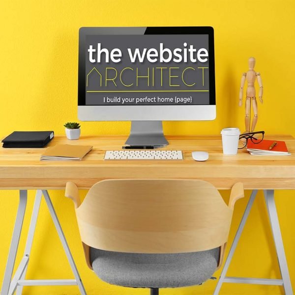 Working place on yellow wall about us page