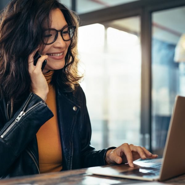 business woman at her desk