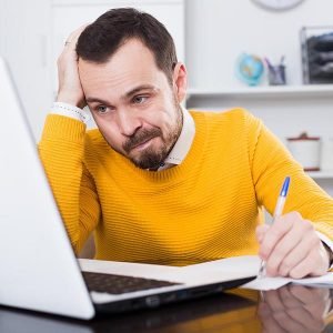 Man makes important documents Man makes important documents