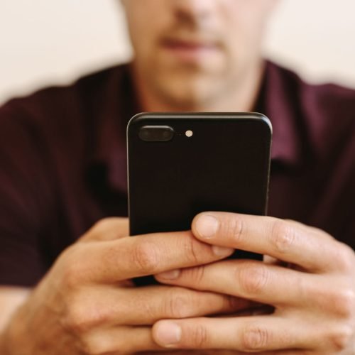 man on phone